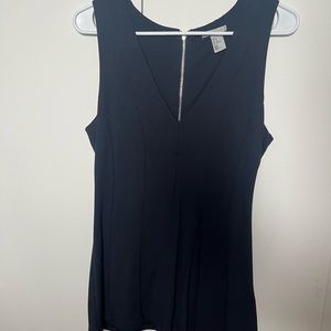 Navy Blue Tank with Full Back Zipper